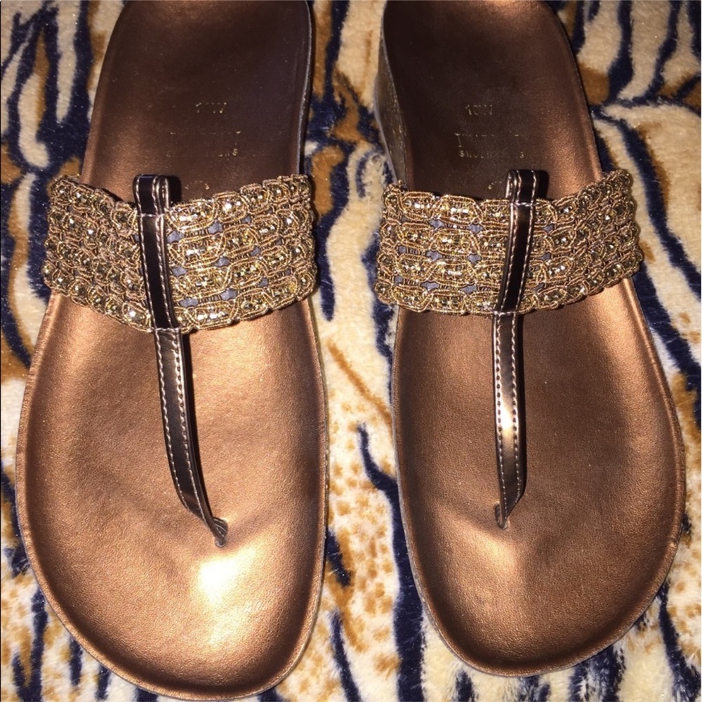 Women's Wedge Elegant Gold Sandals